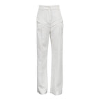 Women Clothing Autumn Niche Design Hollow Out Cutout out Casual Pants Fashionable All Match Loose White Trousers