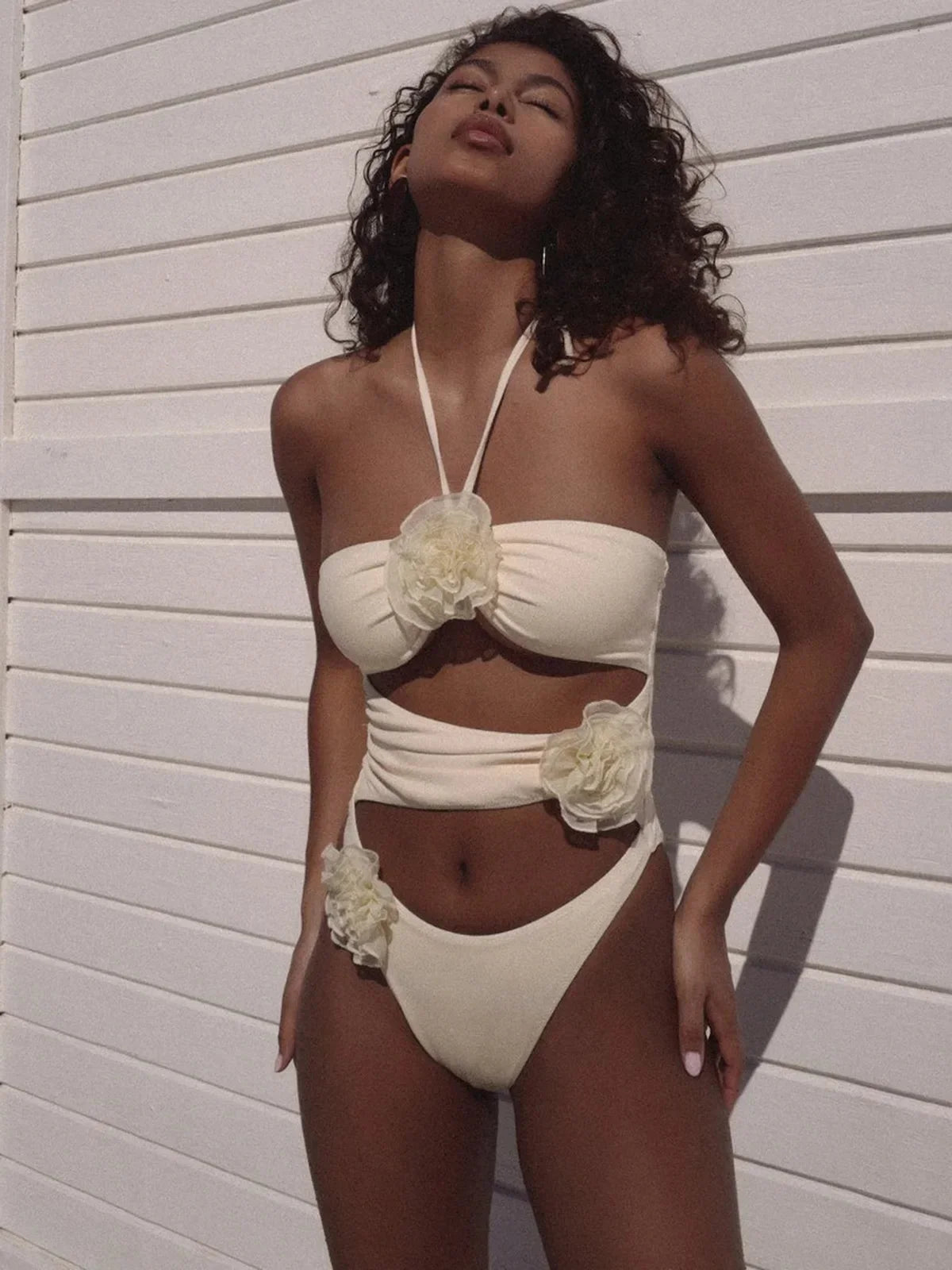 Floral cut-out one piece
