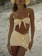 Stylish kelly three piece swimsuit