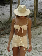 Stylish kelly three piece swimsuit