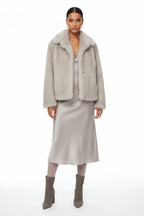 Women's Fluffy Plush Lapel Coat – Warm Thickened Long Sleeve Winter Jacket