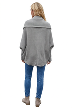 Oversized Shawl-Collar Batwing Knit Cardigan