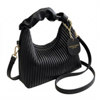 Black pleated cloud bag