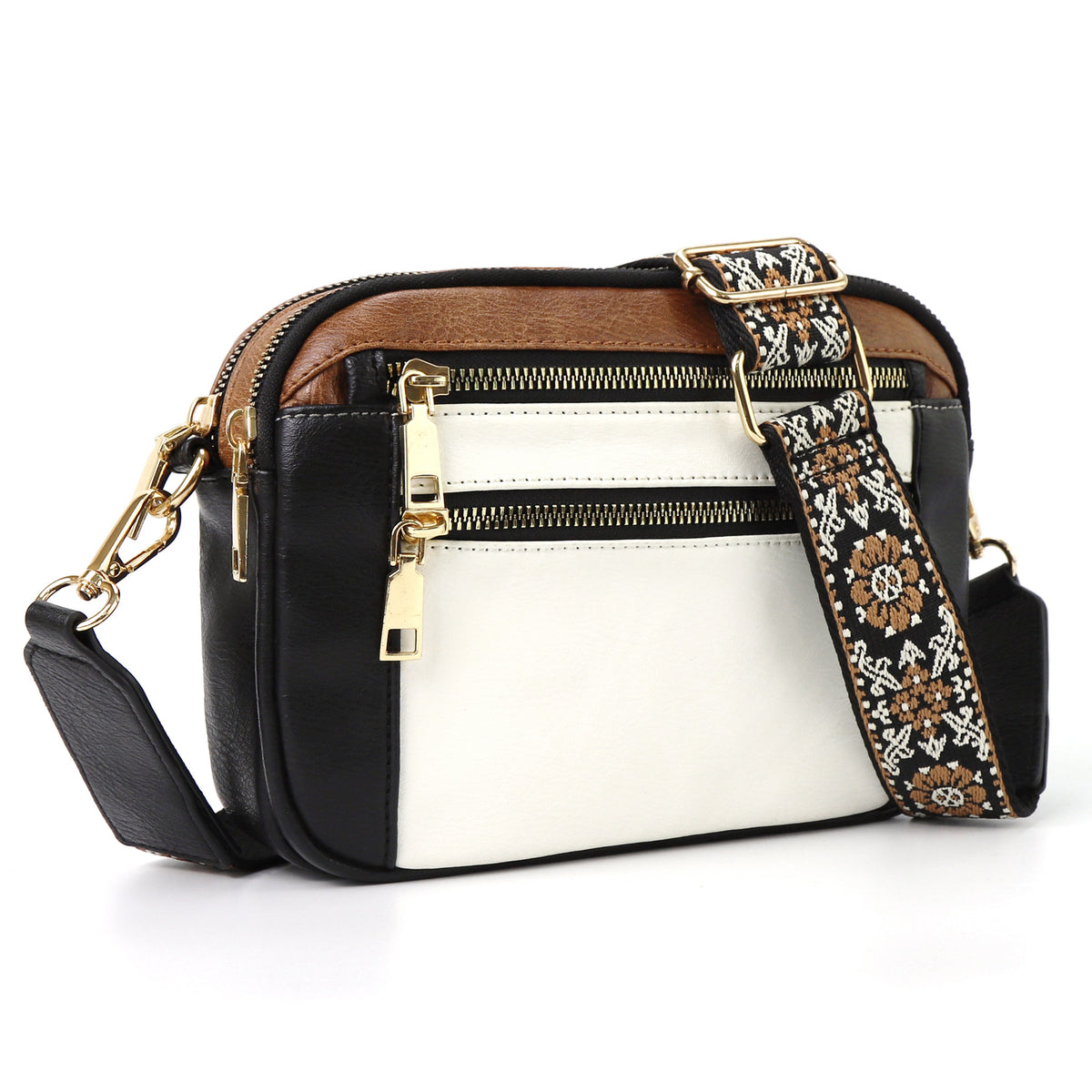Women's Floral Strap Triple-Zip Crossbody Bag – view 10