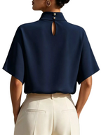 Mock Neck Short Sleeve T-Shirt