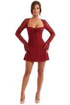 Women's Lace Long-Sleeve Corset Mini Dress – view 3