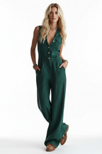 Sleeveless Button-Down Wide-Leg Jumpsuit – view 17