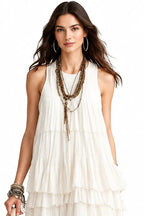 Layered Ruffle Sleeveless Maxi Dress – view 2