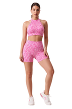 Leopard Print Halter Neck Backless Sports & Cycling Set