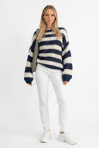 Women's Striped Oversized Pullover Sweater