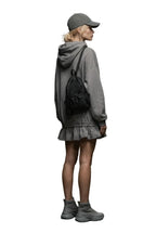 Gray Hooded Ruffle-Hem Mini Sweatshirt Dress