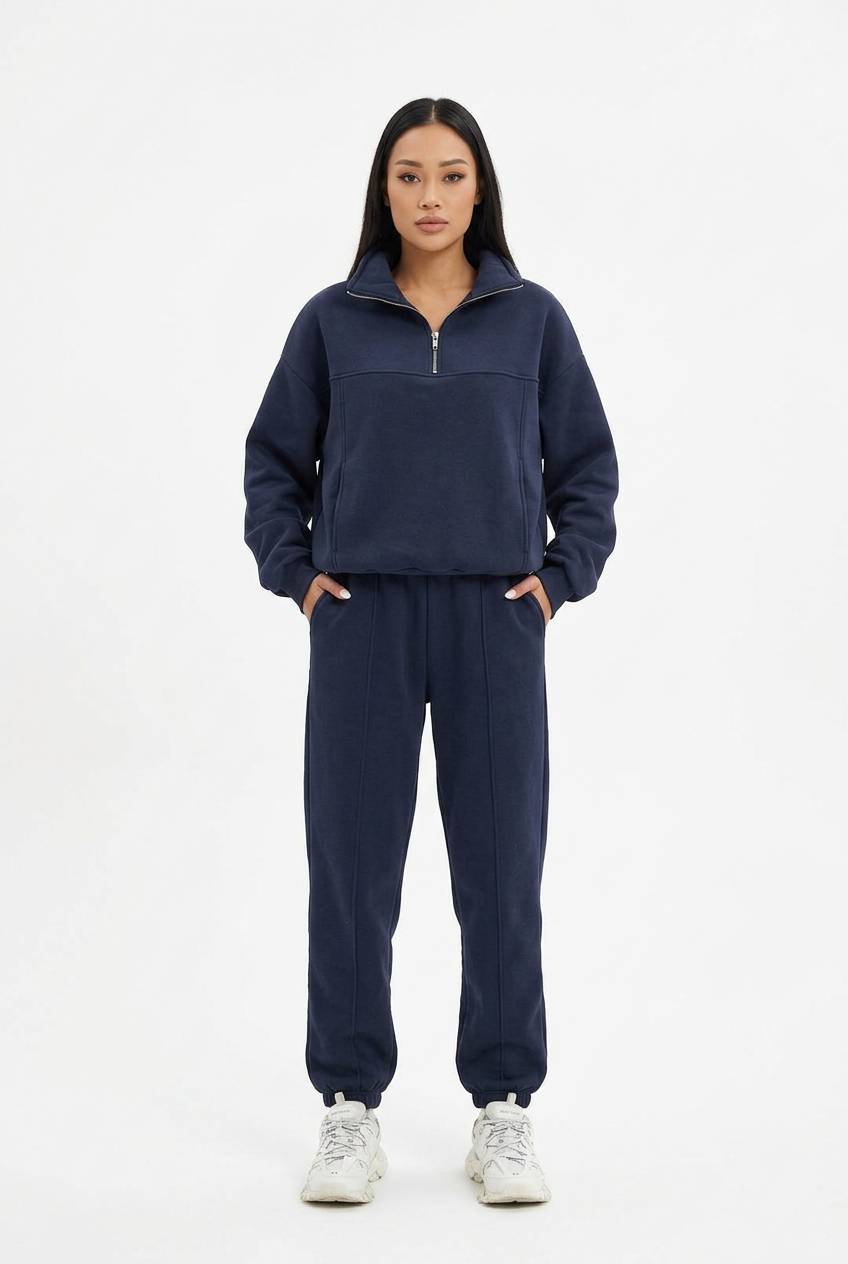Half-Zip Pullover & Jogger Tracksuit Set