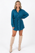 Long-Sleeve Button-Front Shirt Romper