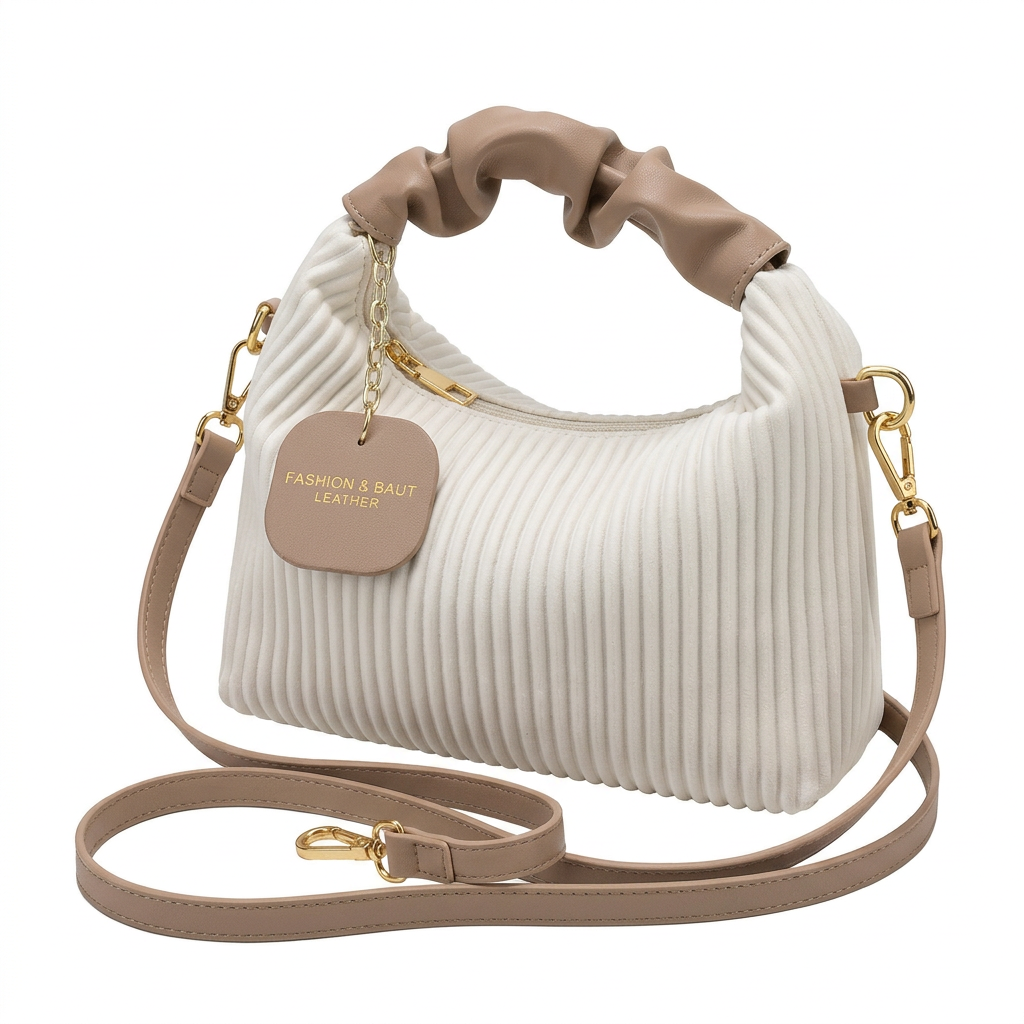 White pleated cloud bag