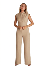 Sleeveless V-Notch Wide-Leg Jumpsuit